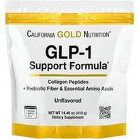 California Gold Nutrition, GLP-1 palaikymo formulė su kolageno peptidais, prebiotinėmis skaidulomis ir nepakeičiamomis aminorūgštimis, be skonio, 410 g