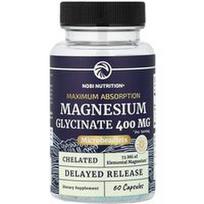 Nobi Nutrition, Magnio glicinatas, maksimali absorbcija, 60 kapsulių (200 mg vienoje kapsulėje)