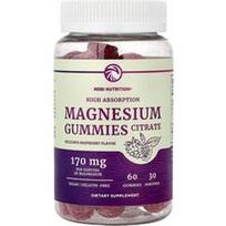 Nobi Nutrition, Magnio citrato guminukai, didelio įsisavinimo, aviečių skonio, 60 guminukų (85 mg viename guminuke)