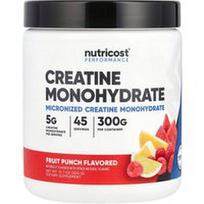 Nutricost, „Performance“, kreatino monohidratas, vaisių punšas, 300 g
