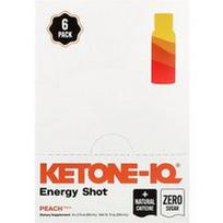 Ketone-IQ, Energinis šūvis, persikų skonio, 6 buteliukai po 59 ml (2 skysčio uncijos)