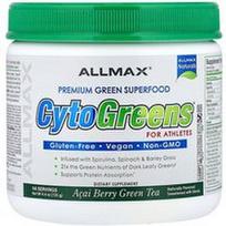 ALLMAX, CytoGreens®, aukščiausios kokybės žaliasis supermaistas sportininkams, Acai uogų žalioji arbata, 4.4 oz (125 g)