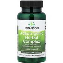 Swanson Vitamins, Adaptogeninis žolelių kompleksas su rodiole, ašvaganda ir ženšeniu, 60 veganiškų kapsulių