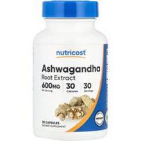 Nutricost, Ašvagandos šaknų ekstraktas, 600 mg, 30 kapsulių