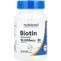 Nutricost, Biotinas, 10 000 mcg, 30 kapsulių
