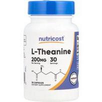 Nutricost, L-teaninas, 200 mg, 30 kapsulių