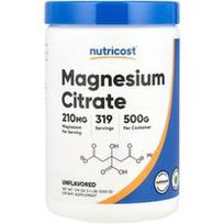 Nutricost, Magnio citratas, be skonio, 210 mg, 500 g (17,9 uncijos)
