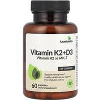 Futurebiotics, Vitaminas K2 + D3, 60 kapsulių