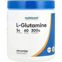 Nutricost, L-glutaminas, be skonio, 300 g (10,7 uncijos)