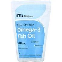 Micro Ingredients, Omega-3 žuvų taukai, citrinų skonio, 240 minkštųjų kapsulių