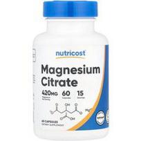 Nutricost, Magnio citratas, 60 kapsulių (105 mg vienoje kapsulėje)