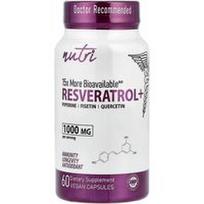 Nutri, Resveratrolis+, 60 veganiškų kapsulių