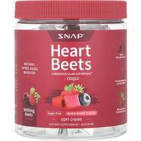 Snap Supplements, Burokėlių šerdis + kofermentas Q10, mišrios uogos, 60 minkštų kramtomųjų tablečių
