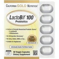 California Gold Nutrition, „LactoBif® 100“ probiotikai, 100 milijardų KFV, 60 vegetariškų kapsulių