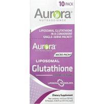 Aurora Nutrascience, „Micro-Pack+®“, liposominis glutationas, 10 pakelių po 0,46 skysčio uncijos (13,5 ml)