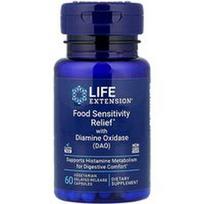 Life Extension, Maisto jautrumo malšinimas su diamino oksidaze (DAO), 60 vegetariškų pailginto atpalaidavimo kapsulių (4,3 mg vienoje kapsulėje)