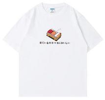 Summer Fun and Simple Sushi Retro Trend Brand Print Short-sleeved unisex T-Shirt, New Style Top, Suitable for Both Men and Women 5XL įvairiaspalvis