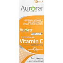 Aurora Nutrascience, „Mega-Pack+®“, liposominis vitaminas C, 10 pakelių po 20 ml (0,68 fl oz)