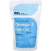 Micro Ingredients, Omega-3 žuvų taukai, trigubo stiprumo, citrinų skonio, 120 minkštųjų kapsulių (1400 mg vienoje minkštojoje kapsulėje)