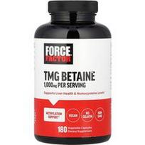 Force Factor, TMG betainas, 180 augalinių kapsulių (500 mg vienoje kapsulėje)