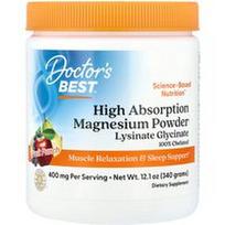 Doctor's Best, Didelės absorbcijos magnio milteliai, vaisių punšas, 340 g