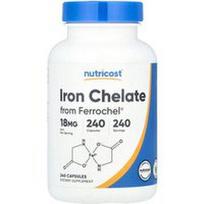 Nutricost, Geležies chelatas iš „Ferrochel®“, 18 mg, 240 kapsulių