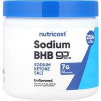 Nutricost, Natrio BHB, goBHB®, be skonio, 8,9 uncijos (250 g)