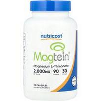 Nutricost, Magtein®, magnio L-treonatas, 90 kapsulių (666 mg vienoje kapsulėje)