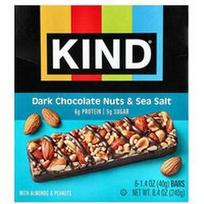 KIND Bars, Baltymų batonėliai, juodojo šokolado, riešutų ir jūros druskos, 6 batonėliai po 40 g (1,4 uncijos)