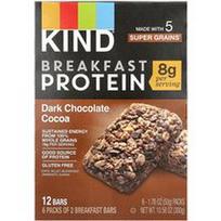 KIND Bars, Pusryčių baltymų batonėliai, juodojo šokolado ir kakavos skonio, 6 pakeliai po 50 g (1,76 uncijos)