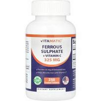 Vitamatic, Geležies sulfatas + vitaminas C, 250 dengtų tablečių