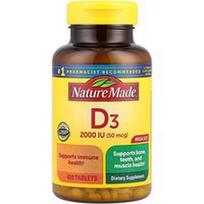 Nature Made, Vitaminas D3, 50 mcg (2000 TV), 400 tablečių