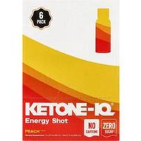 Ketone-IQ, Energinis šūvis, persikų skonio, be kofeino, 6 buteliukai po 59 ml (2 skysčio uncijos)