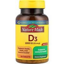 Nature Made, Vitaminas D3, 25 mcg (1000 TV), 300 tablečių