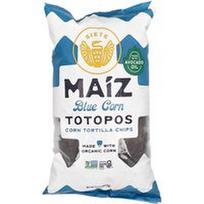 Siete, „Maiz Totopos“ kukurūzų tortilijų traškučiai, mėlynieji kukurūzai, 7,5 uncijos (212,6 g)