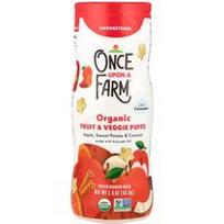 Once Upon A Farm, Ekologiški vaisių ir daržovių pyragėliai su špinatais, obuoliais, saldžiosiomis bulvėmis ir kokosu bei cinamonu, nesaldinti, 42,5 g