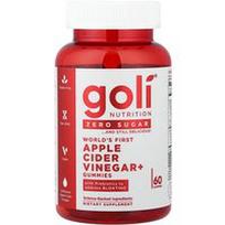 Goli Nutrition, Pirmieji pasaulyje obuolių sidro acto ir guminukai, be cukraus, 60 guminukų