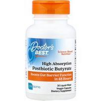 Doctor's Best, Postbiotinis butiratas, didelės absorbcijos, 30 skysčiu užpildytų vegetariškų kapsulių (300 mg vienoje kapsulėje)