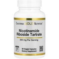 California Gold Nutrition, Nikotinamido ribosido tartratas (NRT), 250 mg, 60 vegetariškų kapsulių