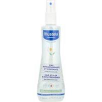 Mustela, Kūdikių plaukų formavimo priemonė ir odos gaiviklis su ramunėlių vandeniu, 200 ml