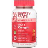 SmartyPants, „Women's Plus“, multivitaminai ir omega rūgštys moterims, braškių, apelsinų ir citrinų kremo skonio, 90 guminukų