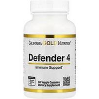 California Gold Nutrition, „Defender 4“ su vitaminu C, vitaminu D, cinku ir selenu, 60 vegetariškų kapsulių