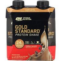 Optimum Nutrition, „Gold Standard®“ baltymų kokteilis, „Cafe Latte“, 4 pakuotės po 325 ml (11 skysčio uncijų)
