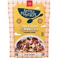 Seven Sundays, „Rise & Shine“ granola, braškių ir bananų skonio, 227 g