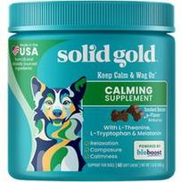 Solid Gold, „Keep Calm & Wag On™“ raminamasis papildas šunims, rūkyta šoninė, 60 minkštų kramtomųjų gabalėlių, 108 g