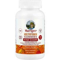 MaryRuth's, Multivitaminų guminukai + plaukų augimą skatinantys, persikų ir mangų skonio, 60 guminukų