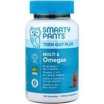 SmartyPants, „Teen Guy Plus“, multivitaminai ir omega rūgštys paaugliams berniukams, ananasų ir apelsinų skonio, 60 guminukų