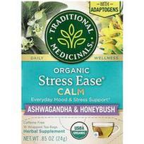 Traditional Medicinals, Organinė „Stress Ease® Calm“, ašvaganda ir medaus krūmas, be kofeino, 16 supakuotų arbatos pakelių, 24 g