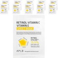 APLB, Retinolio ir vitamino C bei vitamino E grožio lakštinė kaukė, 10 lakštų, po 25 ml (0,85 fl oz)