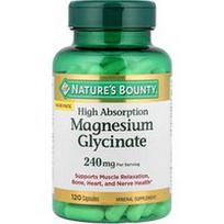 Nature's Bounty, Magnio glicinatas, didelės absorbcijos, 120 kapsulių (120 mg vienoje kapsulėje)